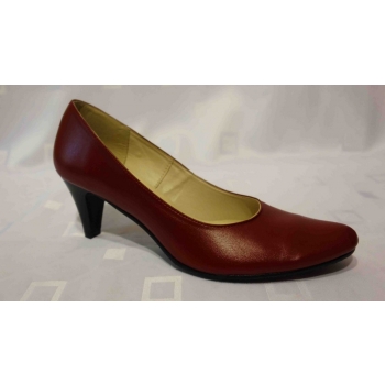 Czerwone Skórzane Czółenko 7 cm - Rozmiar 38