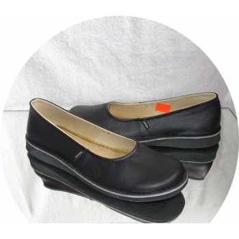 Eleganckie Skórzane Buty Damskie czarne 39