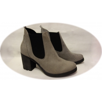 Stylowe botki damskie - popiel 7,5cm (39)