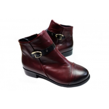 Botki Damskie Skórzane Szerokie H 3cm 39