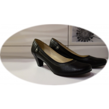 Eleganckie Czółenka Skórzane 41 c. czarne 5,5 cm