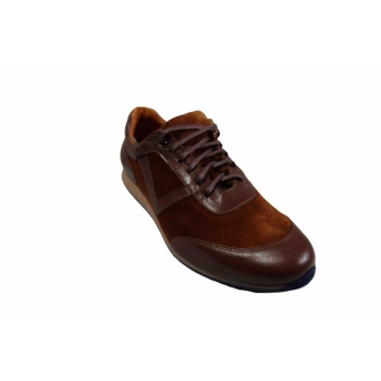 Buty sportowe skórzane brązowe 41