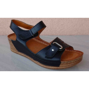 Koturnowe Skórzane Sandały Damskie 39 cm 5, czarne