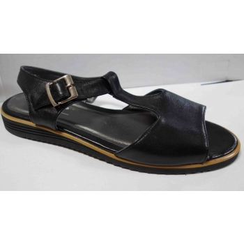 Eleganckie sandały czarne na koturnie 41