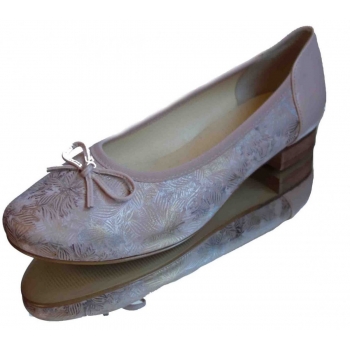 Różowe skórzane baletki, tęgość H 40