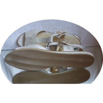 Leather Sandals Gold Wide Fit H 44