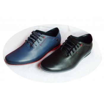 Męskie buty ze skóry - Granat, rozmiar 41
