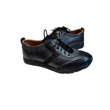 Męskie sportowe buty skórzane, wygodne, grafit - 45