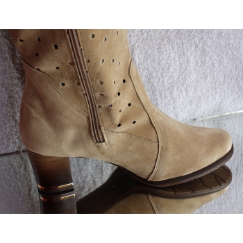 Kozaki Modne Ażurowe, Szeroka Cholewka, Nr. 41