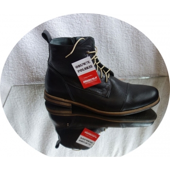 Buty skórzane męskie czarne 45