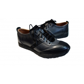 Męskie sportowe buty skórzane, wygodne, grafit - 45