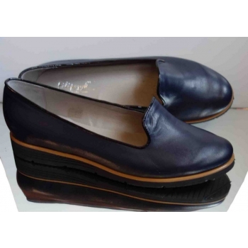 Elegancka Baletka Mokasynowa, Granat, 40