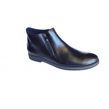 Eleganckie sztyblety skórzane czarny zamek 45