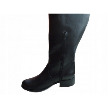 Eleganckie muszkieterki damskie z wysoką cholewką, czarny, rozmiar 40