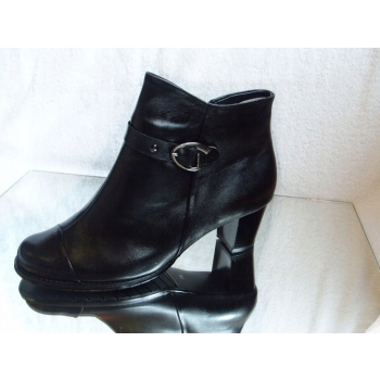 Skórzane botki szerokie tęgość H, obcas 6 cm, rozmiar 40