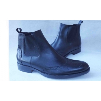 Eleganckie czarne sztyblety męskie, skóra naturalna, rozmiar 42