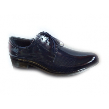 Eleganckie Męskie Buty Skórzane - Granat 45 cm