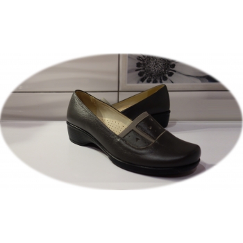 Eleganckie Mokasyny Damskie - Szary, Koturn 3,5cm, nr.36