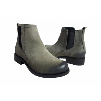 Nowe Eleganckie Botki Szary Nubuk 37