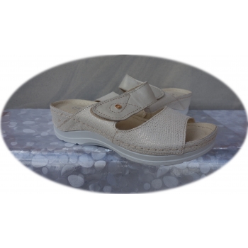 Eleganckie złote klapki koturn 5cm - rozmiar 37