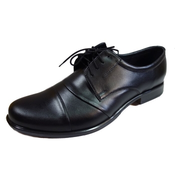 Eleganckie Skórzane Buty Męskie, Roz. 46, Czarny