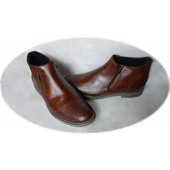 Eleganckie sztyblety męskie na zamek - brąz, rozmiar 45