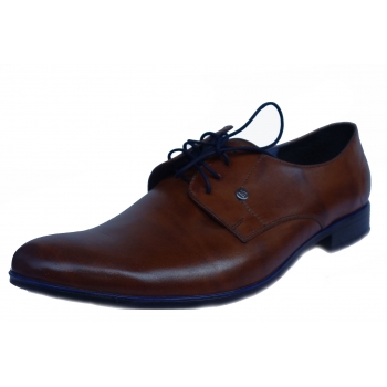 Eleganckie Półbuty Męskie, Skórzane, Brązowe, Rozmiar 45