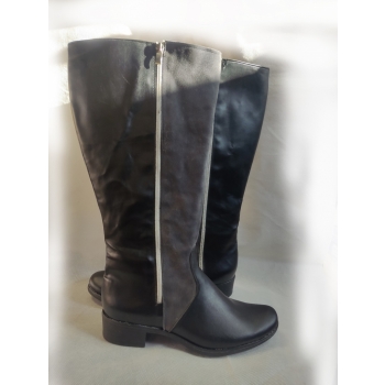 Kozaki Damskie Szare, Szeroka Cholewka