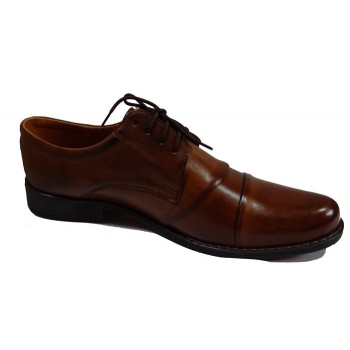Skórzane Buty Męskie - Koniak 46