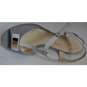 Sandałki skórzane G36, popiel obcas G, polskie buty