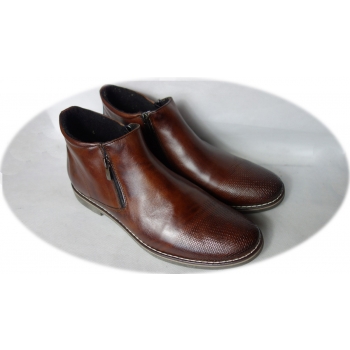 Eleganckie sztyblety męskie na zamek - brąz, rozmiar 45