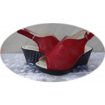 Sandały damskie skórzane, czerwone, 6,5cm, nr.41