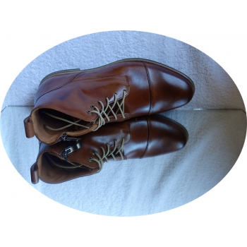 Skórzane trzewiki sztyblety męskie koniak 44cm