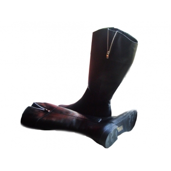 Kozaki Damskie z Szeroką Cholewką XX - Czarna Skóra (48 cm)