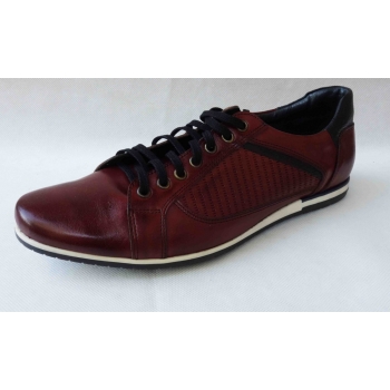 Męskie półbuty skórzane bordo 42