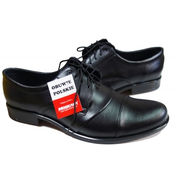 Eleganckie Męskie Buty Skórzane H - Czarny