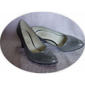 Eleganckie buty szpilki popielato-srebrne