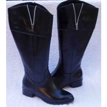 Eleganckie Kozaki Skórzane | Szeroka Cholewka | 46 cm | 40