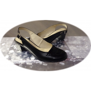 Czarne Sandały Damskie Obcas 4cm