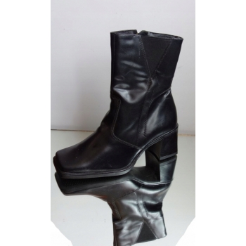 Eleganckie botki skórzane, czarny, 36