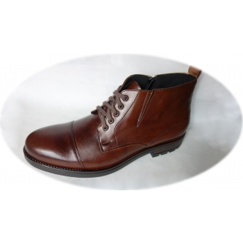 Buty trapery męskie, brązowe, sznurówki