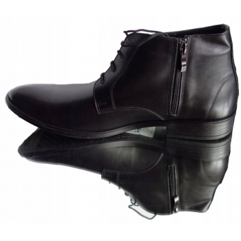 Skórzane Męskie Sztyblety Czarne 42