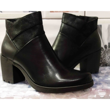 Eleganckie Botki Czarne - Obcas 7.5 cm - Rozmiar 41