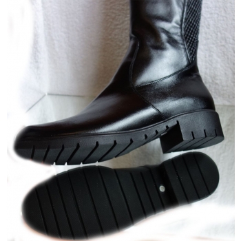 Kozaki Skóra Czarna - Cholewka XXL