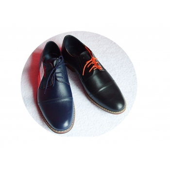 Eleganckie męskie buty skórzane - Granat 42