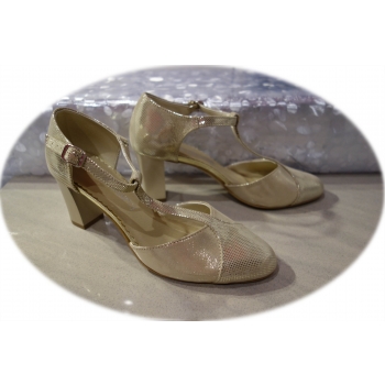 Eleganckie Sandały Damskie Beż 7cm 37