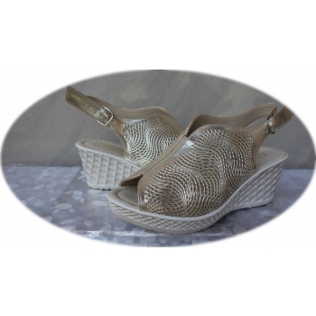 Sandały Złote Damskie na Koturnie 6,5cm nr.41