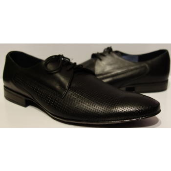 Eleganckie Półbuty Skórzane Czarne 42