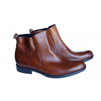 Skórzane Sztyblety Męskie Koniak 42