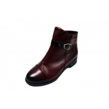 Botki Damskie Skórzane Szerokie H 3cm 39